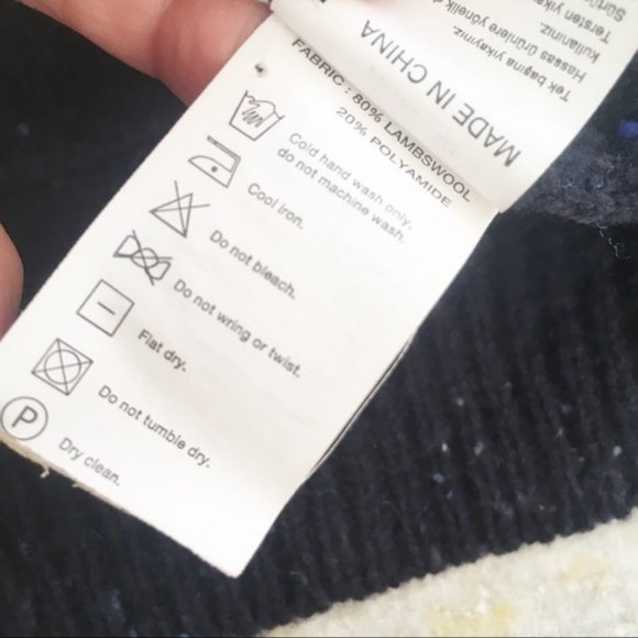 Yargici Womens Cardigan Sweater Lambswool Blend Pockets Blue Fall Winter - Picture 8 of 8